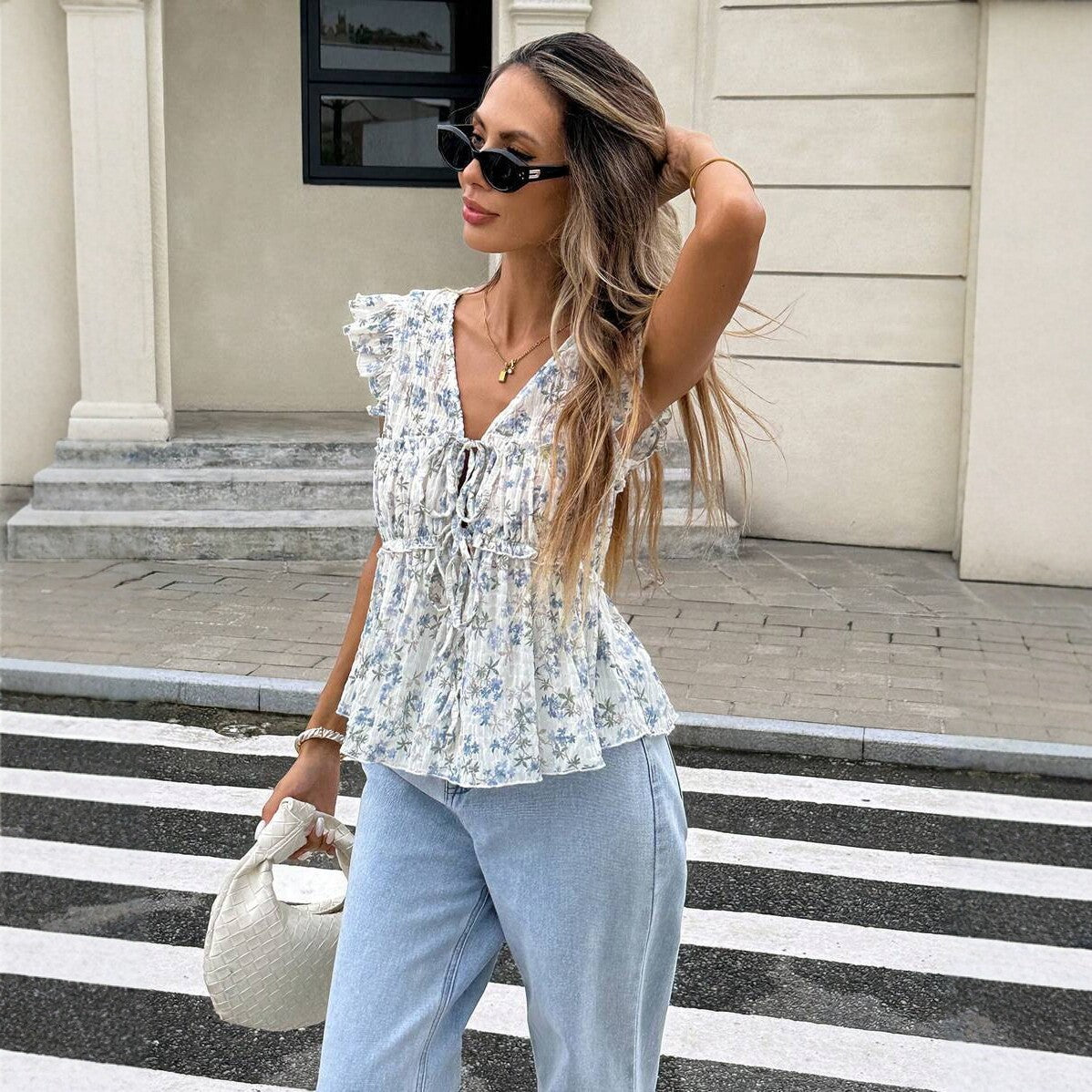 Blouse romantique à volants