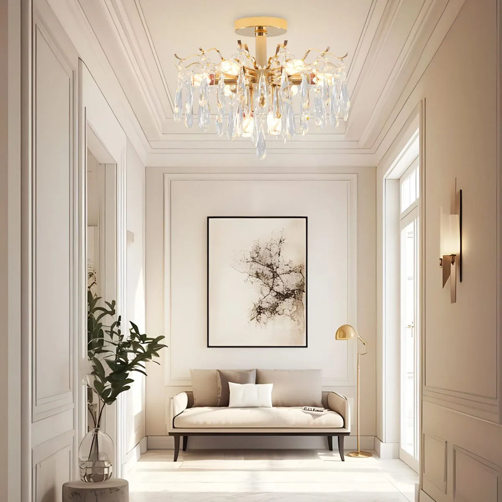 French Vintage Crystal Ceiling Chandelier | Desfino