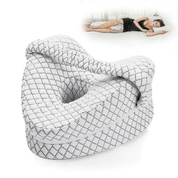 Poduszka pod kolana ErgoEase — podparcie z pianki memory foam zapewniające prawidłowe ułożenie podczas spania na boku - Desfino
