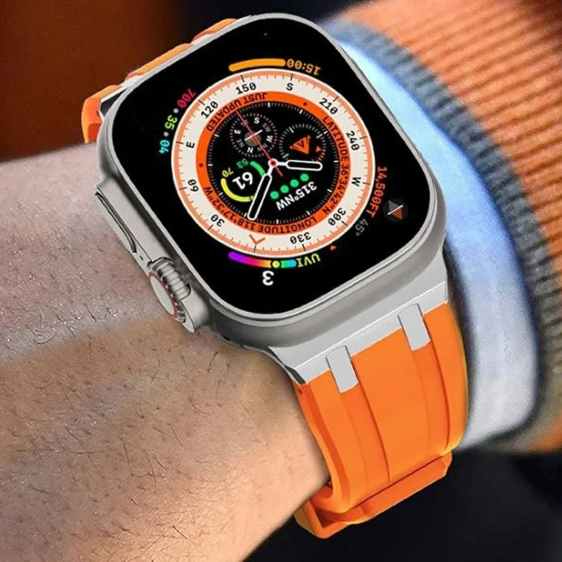 Bracelet Nexal pour Apple Watch — Design en silicone, accent métallique sur la tête - Desfino