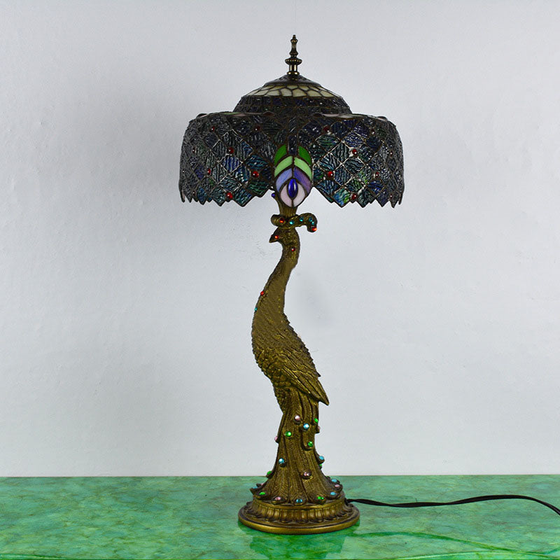 Lampă de masă în stil Tiffany Aurena — Abajur tip cupolă colorat - Desfino