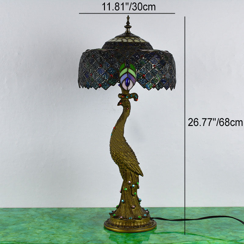 Lámpara de mesa estilo Tiffany Aurena — pantalla abovedada colorida decorativa - Desfino