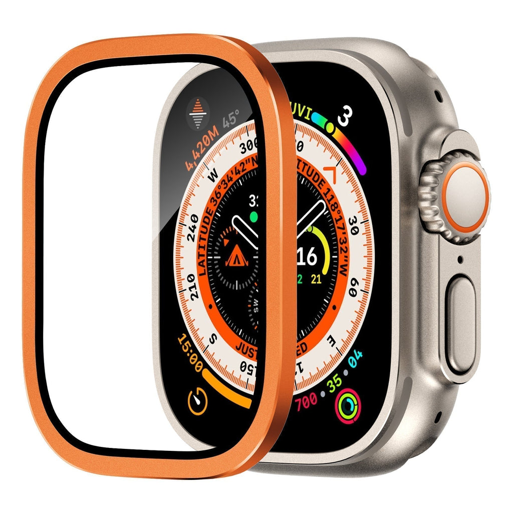 Titaaninen karkaistusta lasista valmistettu suojakotelo Apple Watch Ultra- ja Ultra 2 -malleille, 49 mm - Desfino
