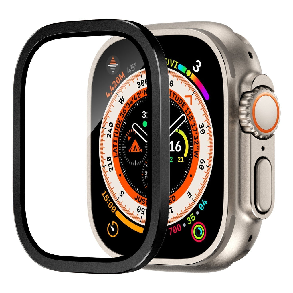 Titaaninen karkaistusta lasista valmistettu suojakotelo Apple Watch Ultra- ja Ultra 2 -malleille, 49 mm - Desfino