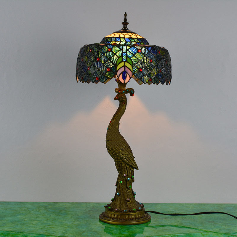 Aurena Tiffany-Stil-Tischlampe – Farbiger Kuppelschirm, E26-Stecksockel