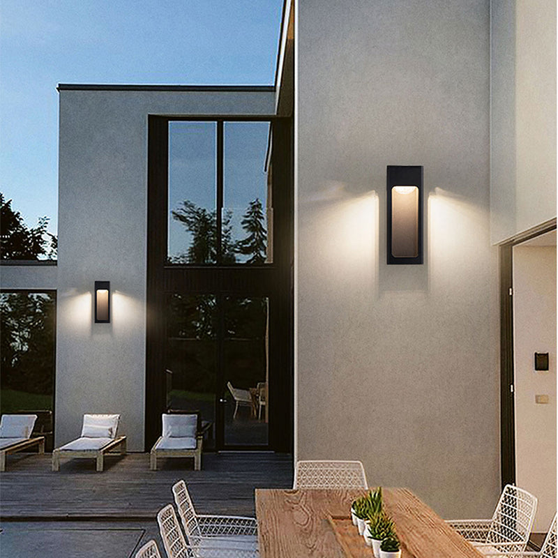 Aureto geometrisk utomhusvägglampa - modern, vattentät IP65 | Desfino
