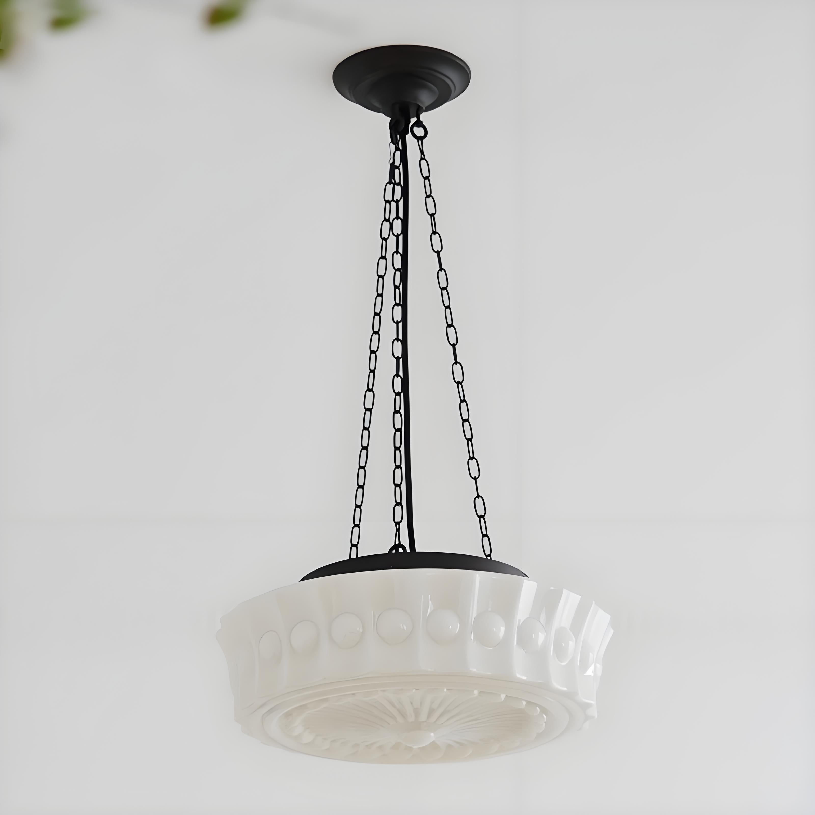M48 Iron and Glass Cylinder Chandelier