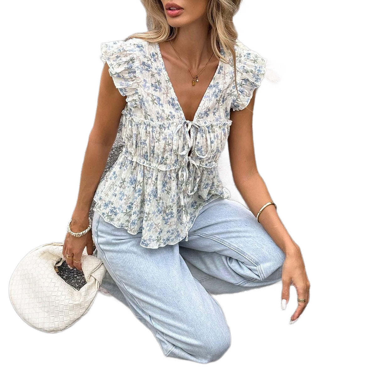 Blouse romantique à volants