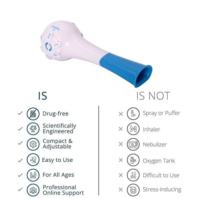 Antrenor respirator portabil AeroPulse — Inspir ghidat, expir cu rezistență - Desfino