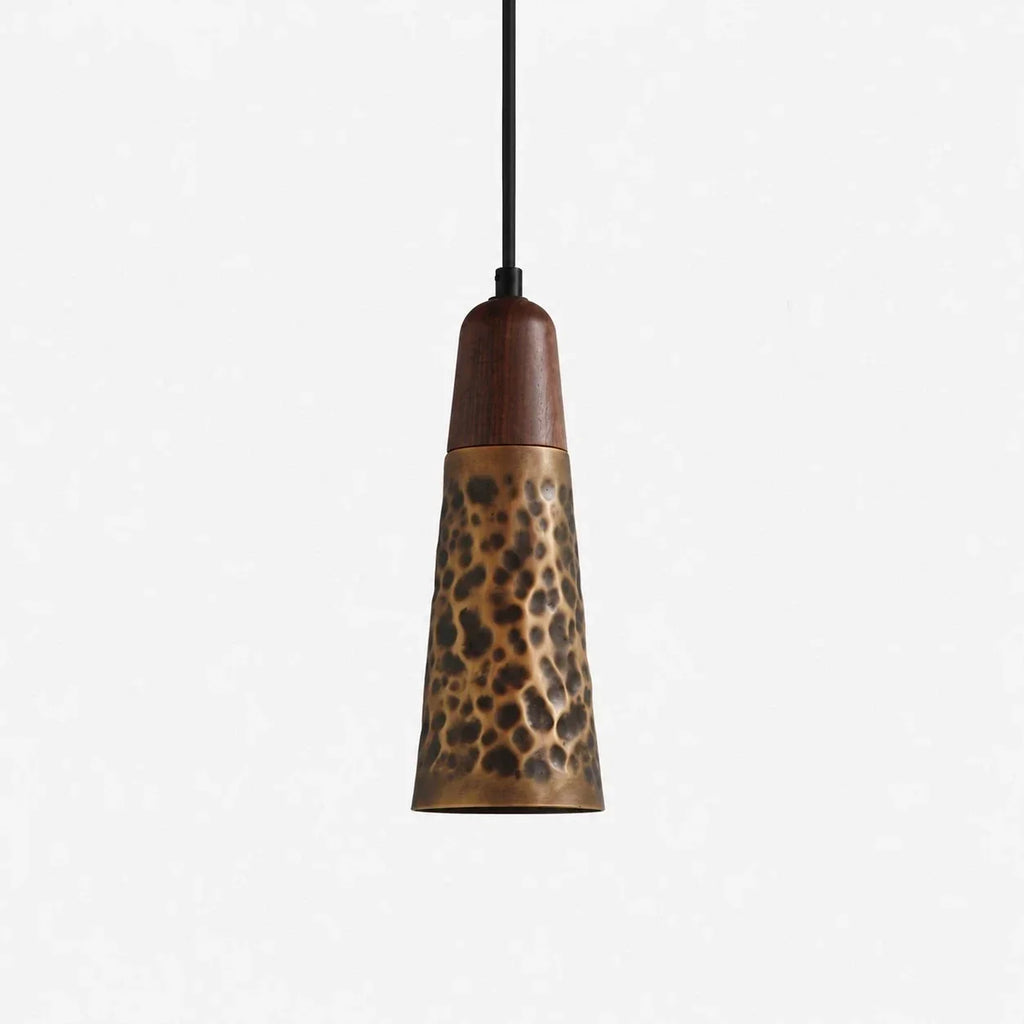 Industrial Hammered Copper Pendant Light