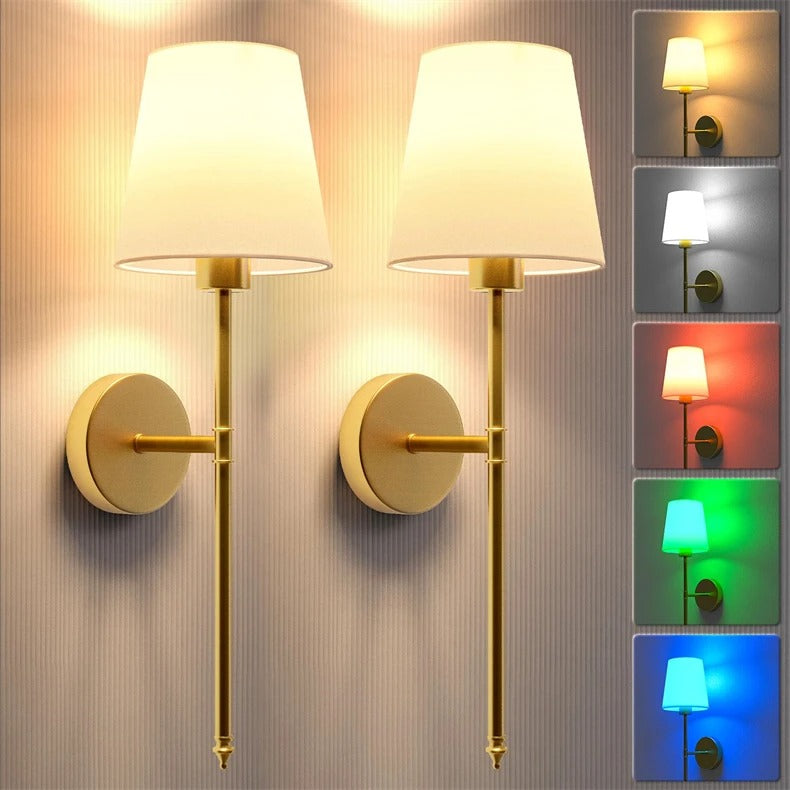 Applique da parete wireless NovaGlow — Confezione da 2, alimentazione a batteria - Desfino