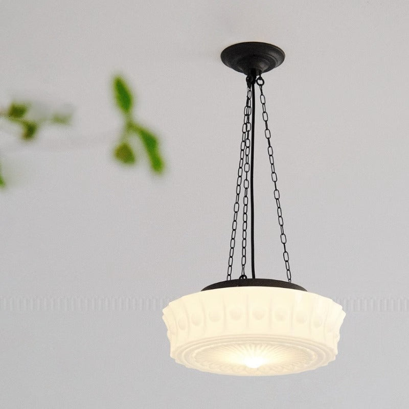 M48 Iron and Glass Cylinder Chandelier