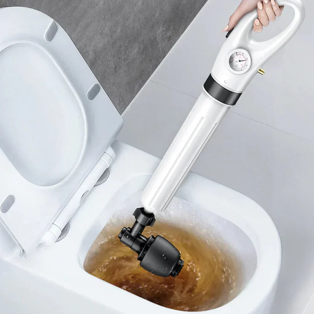 Interchangeable Head Toilet Plunger — Commercial Drain Clearing Tool