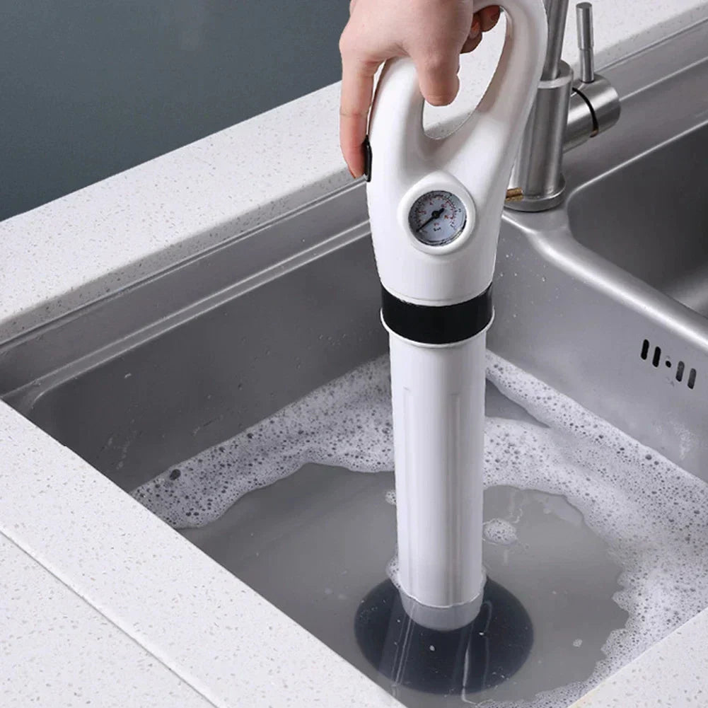Interchangeable Head Toilet Plunger — Commercial Drain Clearing Tool