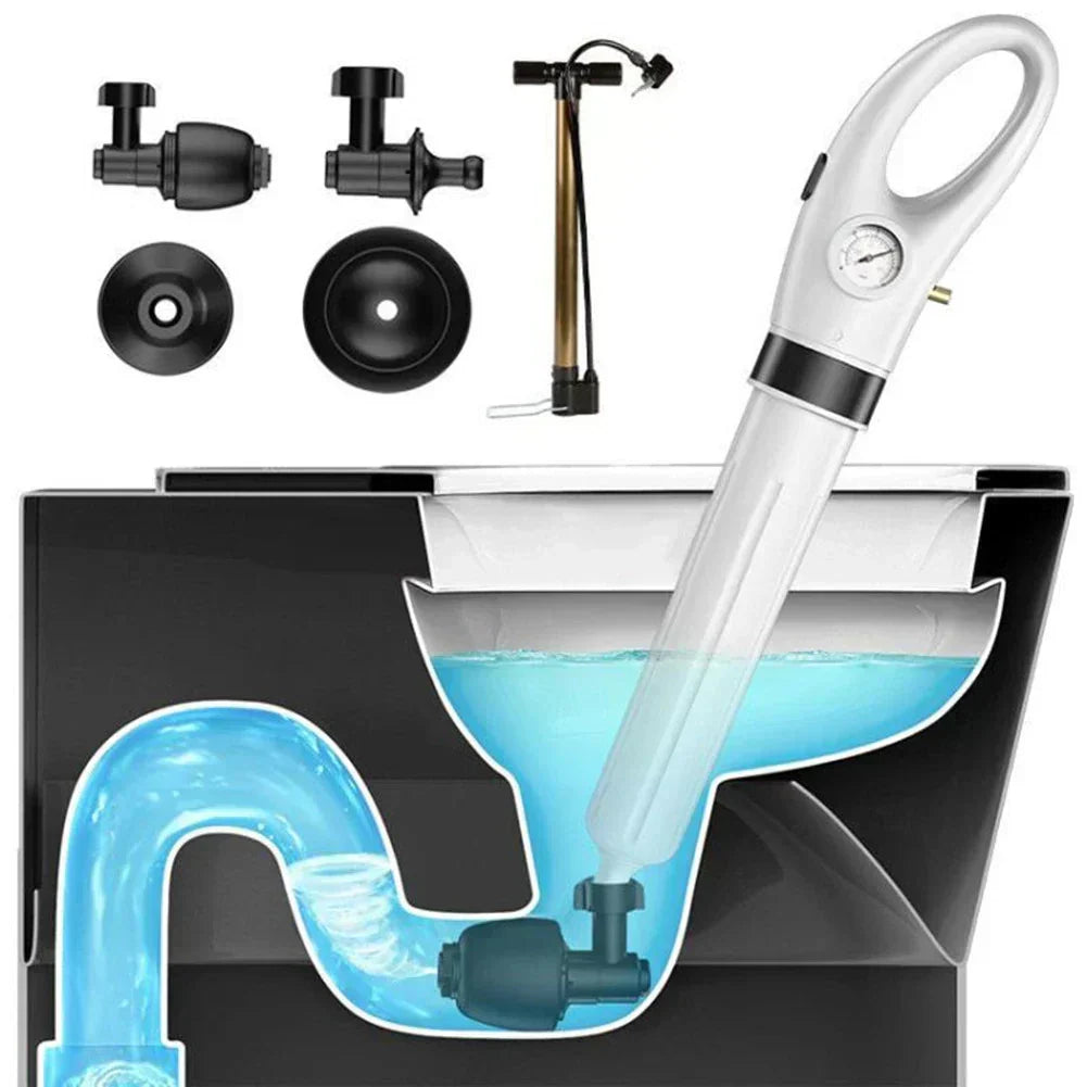 Interchangeable Head Toilet Plunger — Commercial Drain Clearing Tool