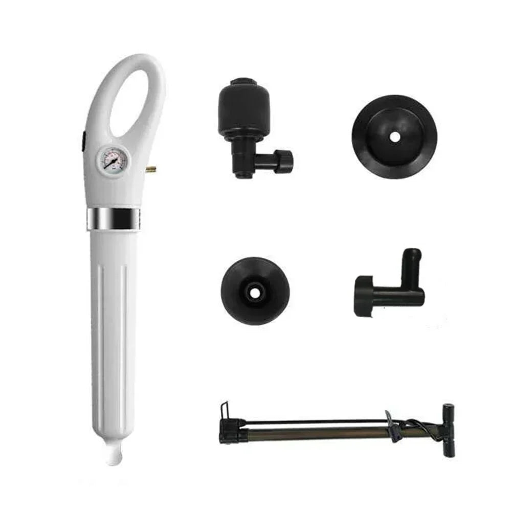 Interchangeable Head Toilet Plunger — Commercial Drain Clearing Tool
