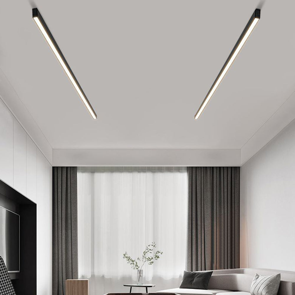 Noirline Black Linear Flush-Mount Light — Adjustable 3-Colour - Desfino