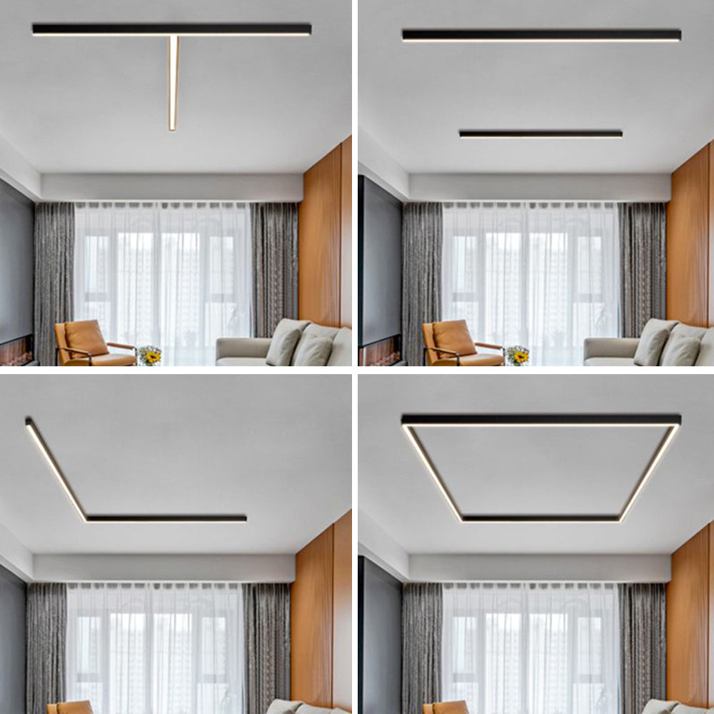 Noirline Black Linear Flush-Mount Light — Adjustable 3-Colour - Desfino