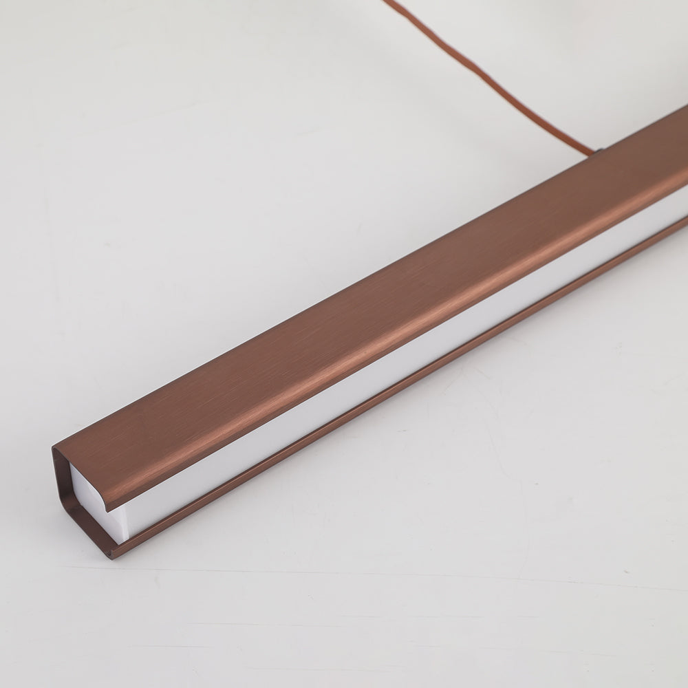Lampă LED liniară Nexis — metal negru/maro, abajur acrilic reglabil - Desfino
