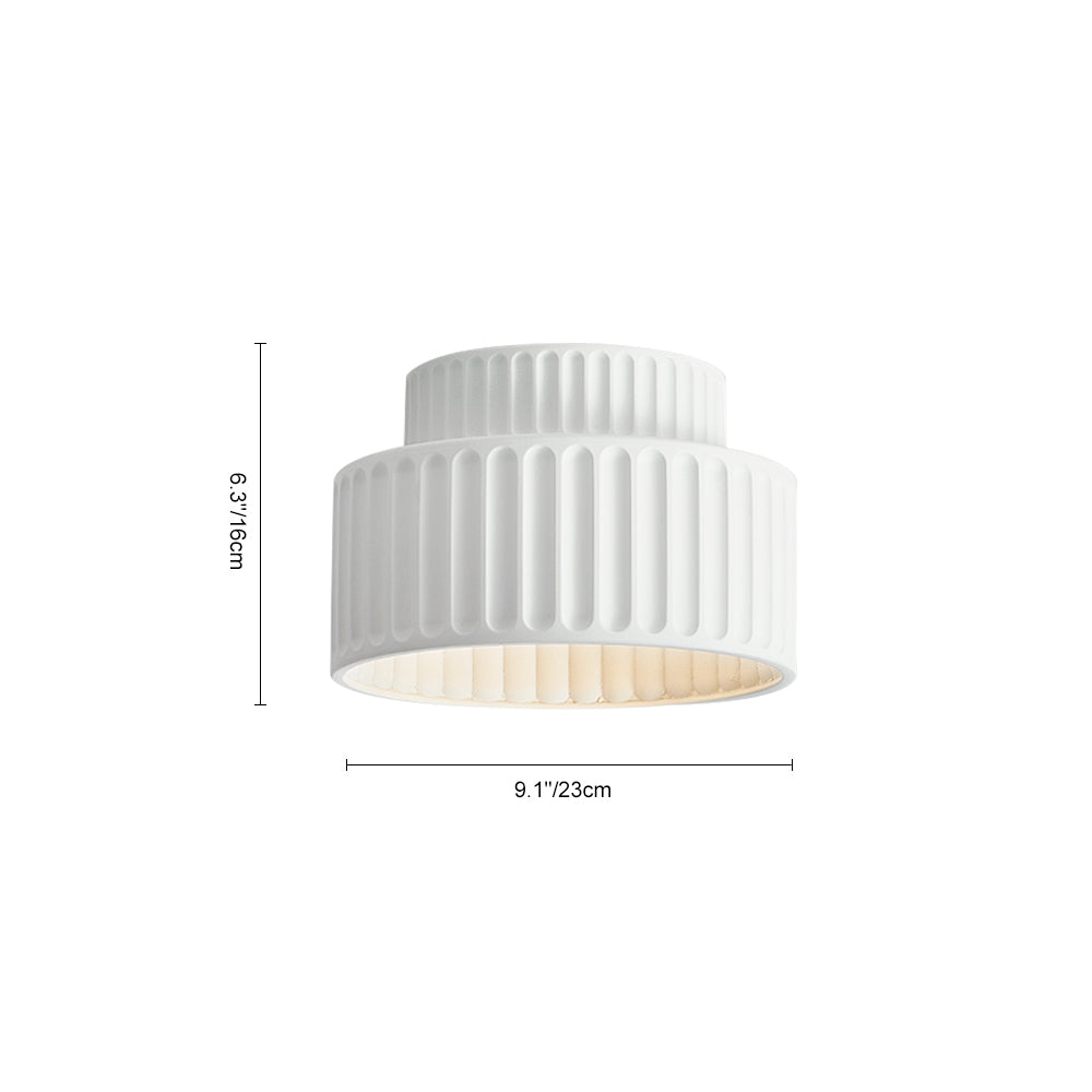 Candeeiro de teto semiencastrado Arcadia de 1 luz, abajur creme - Desfino