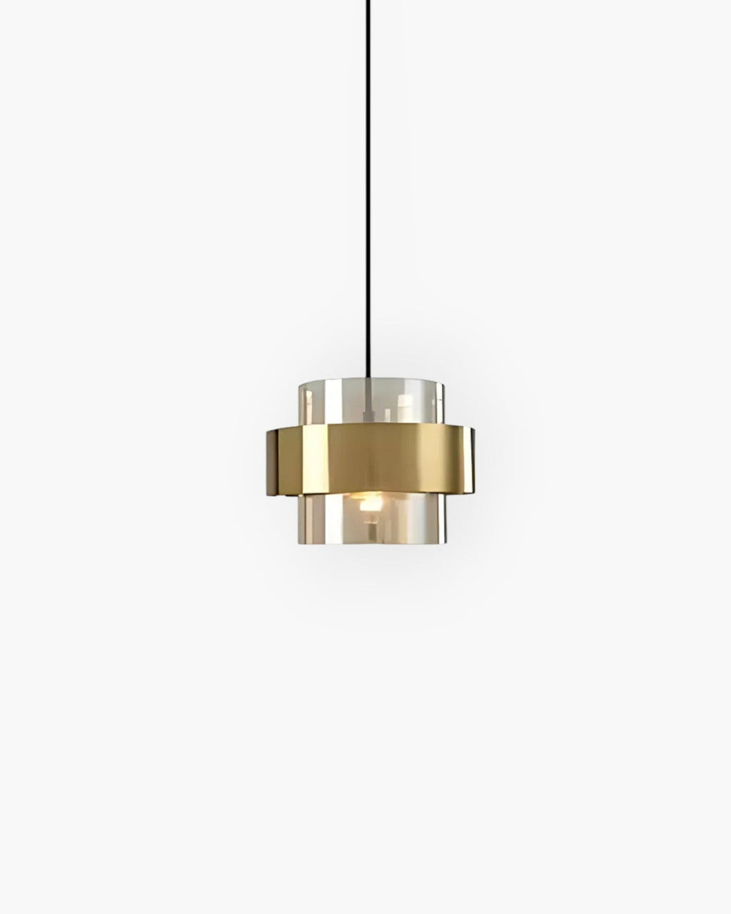Solara Pendelleuchte aus goldgetöntem Glas - Verstellbares Kabel, Metalldetail - Desfino