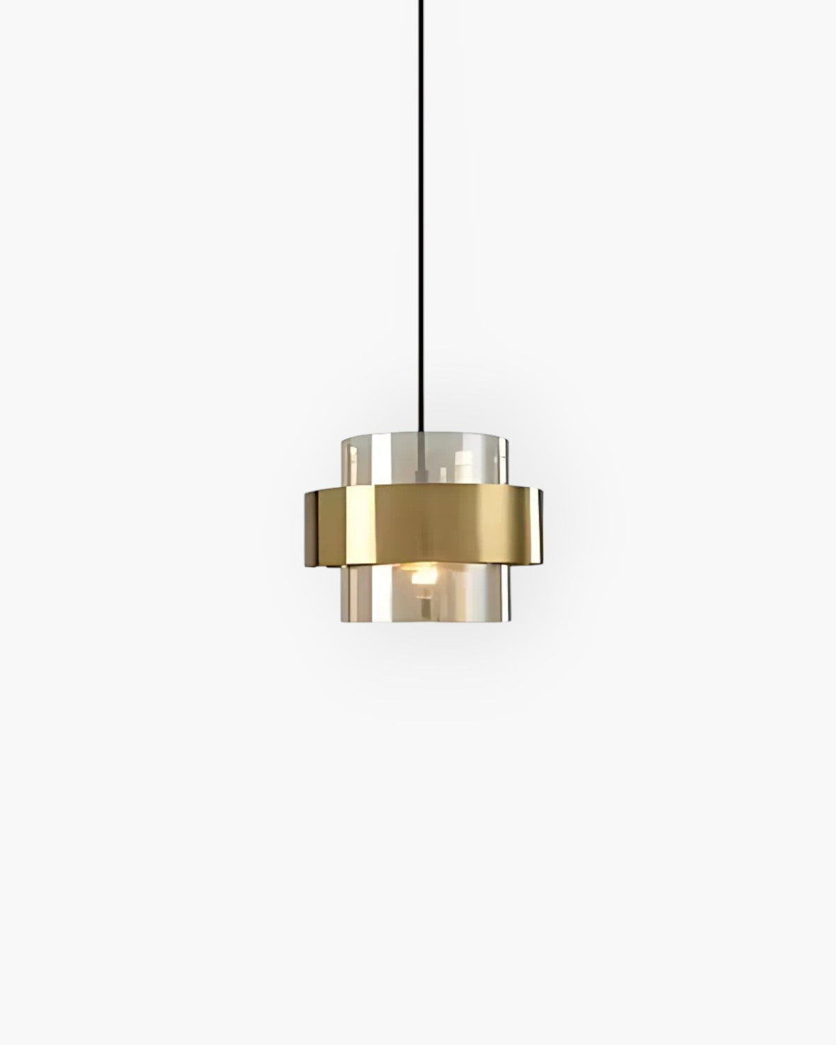 Solara Pendelleuchte aus goldgetöntem Glas - Verstellbares Kabel, Metalldetail - Desfino