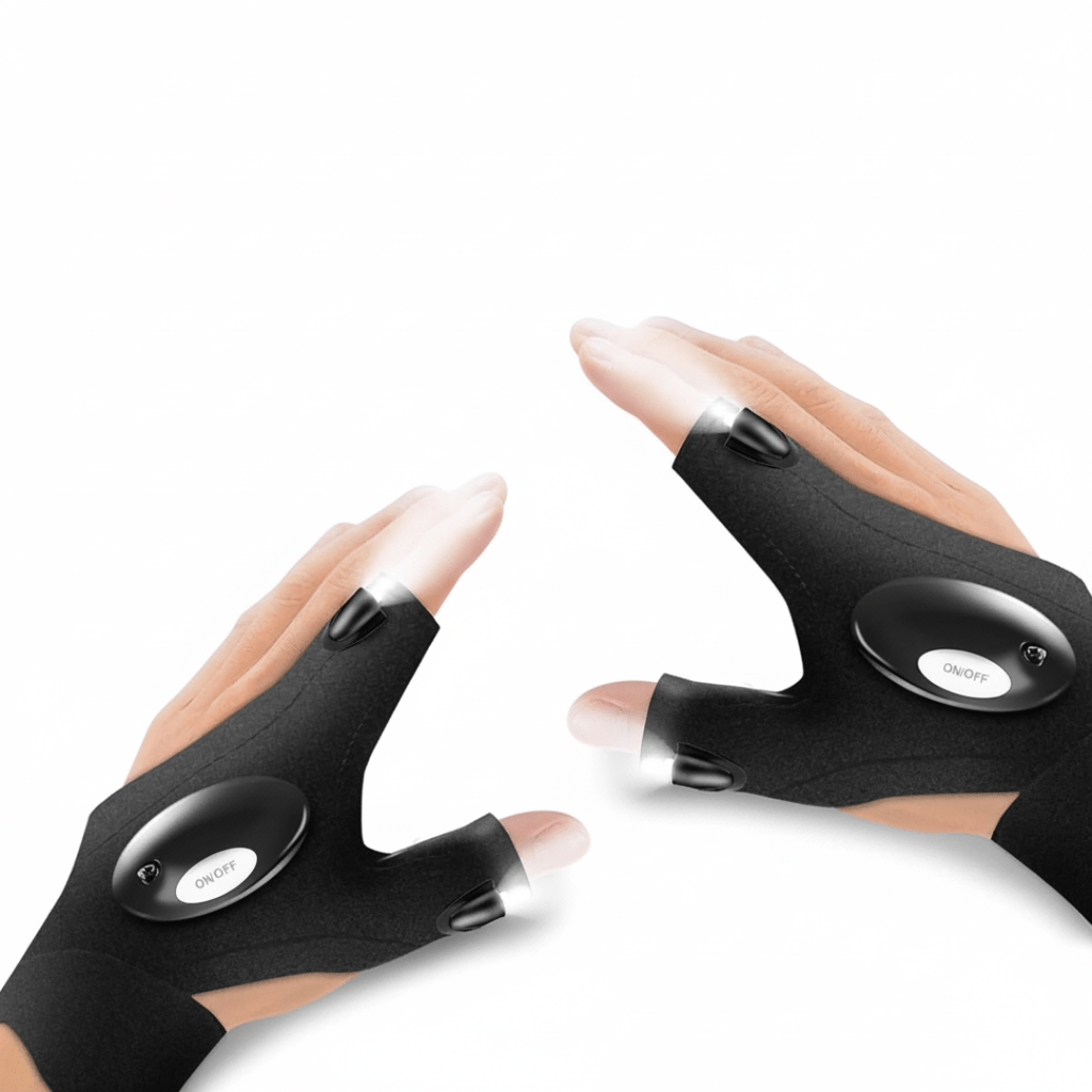 Guanti con luce LED per le dita - Illuminazione da lavoro a mani libere - Desfino