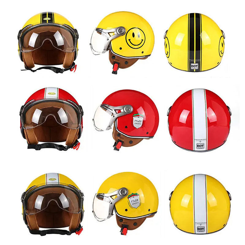LyraJet Vintage Racer Helmet — Lightweight, Aerodynamic Bubble Visor - Desfino
