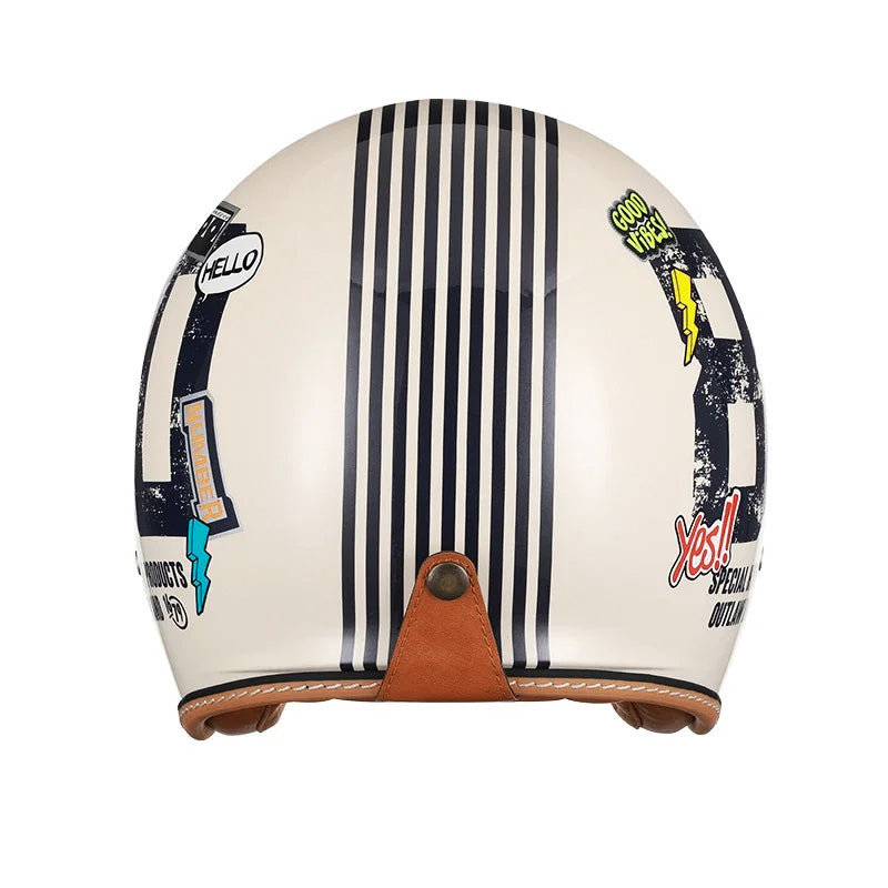 LumaNova Retro Open-Face Motorcycle Helmet — DOT & ECE Certified - Desfino