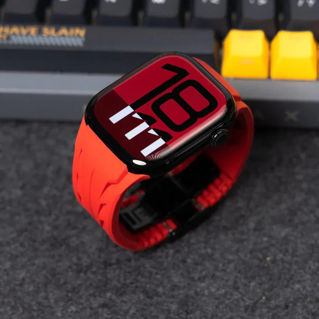 Αθλητικό λουράκι Apple Watch από καουτσούκ FKM Liora — Διαπνέον, πεταλούδα-κούμπωμα - Desfino