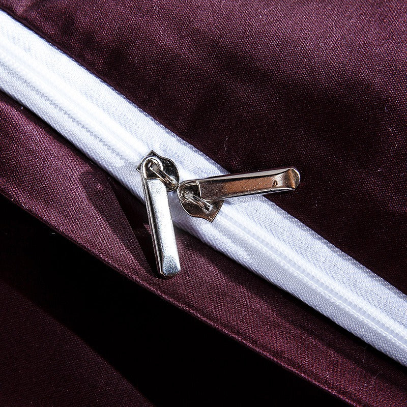 Aurelion Luxuriöse ägyptische Baumwollbettwäsche im Sangria-Ton - Desfino