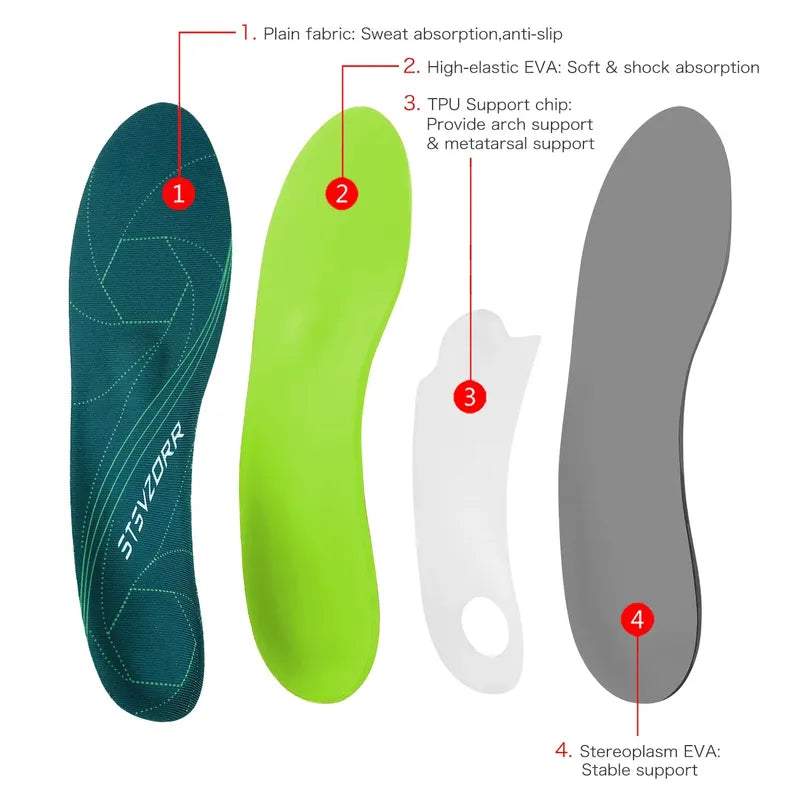 Palmilhas ortopédicas para corrida Runiva — Suporte do arco plantar para fascite plantar - Desfino