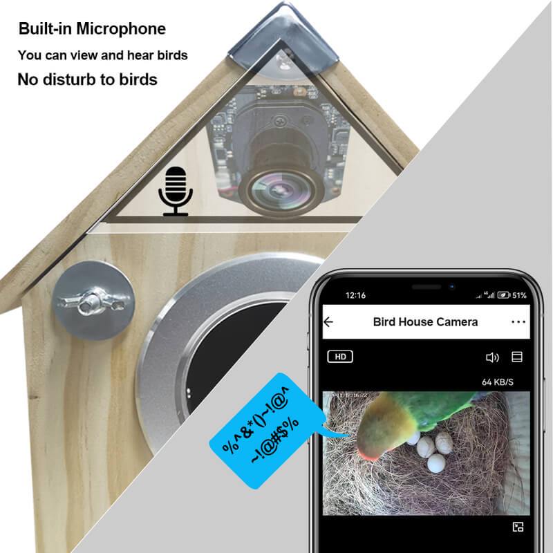 AvianVue redekasse med foderautomat og fuglekamera — 4MP-kamera med nattesyn - Desfino