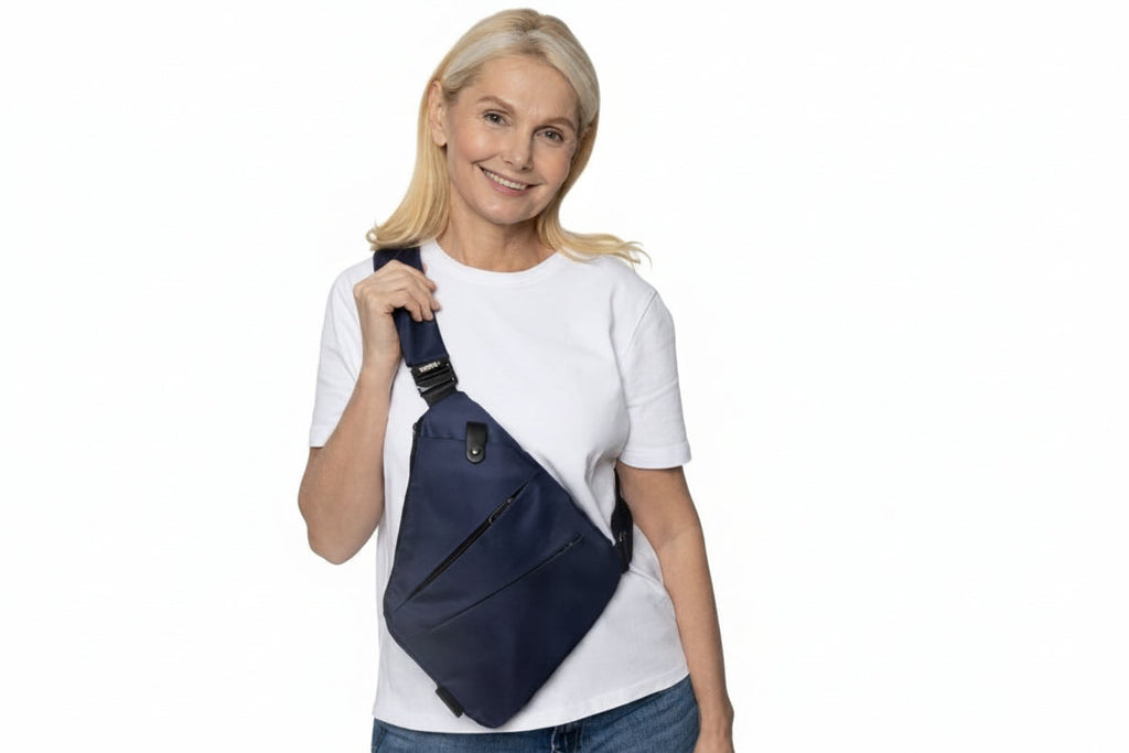 Slim Anti-Theft Travel Bag — Front Carry, Hidden Zippers, Storage - Desfino