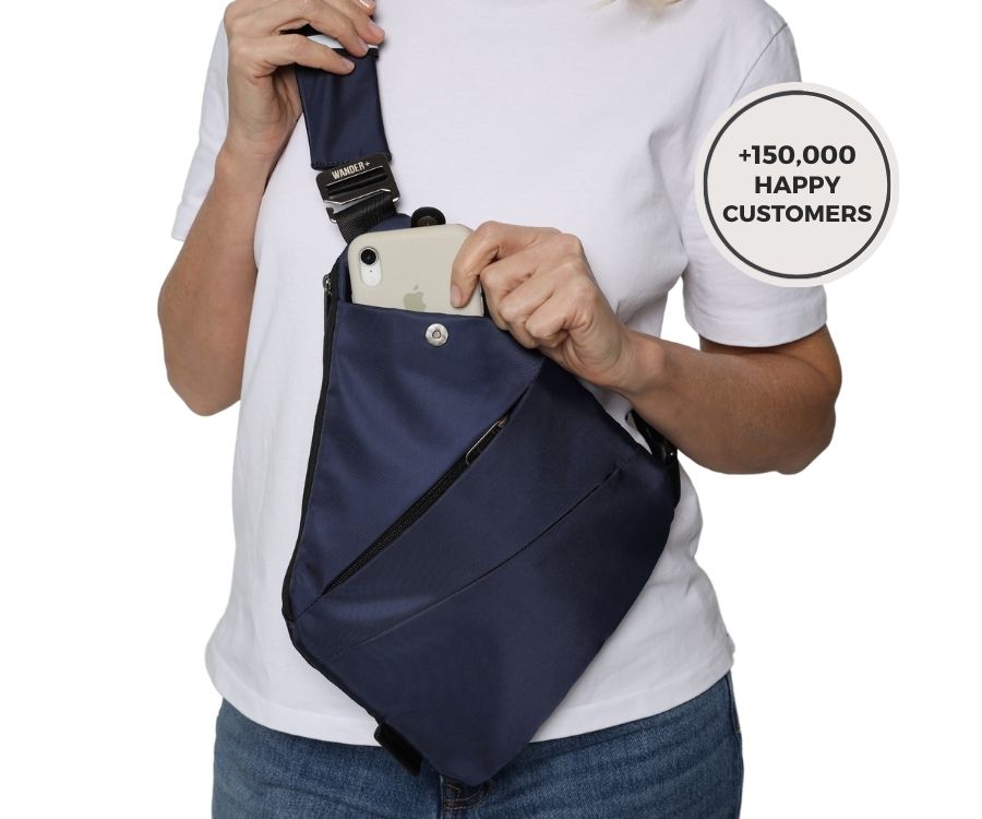 Slim Anti-Theft Travel Bag — Front Carry, Hidden Zippers, Storage - Desfino