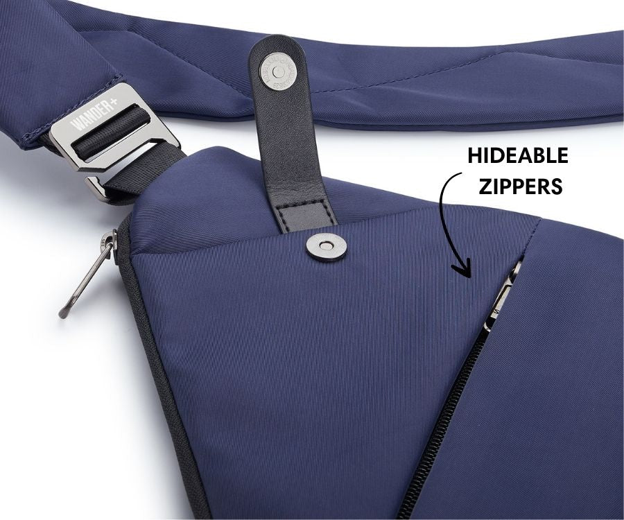 Slim Anti-Theft Travel Bag — Front Carry, Hidden Zippers, Storage - Desfino