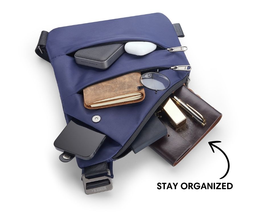 Slim Anti-Theft Travel Bag — Front Carry, Hidden Zippers, Storage - Desfino