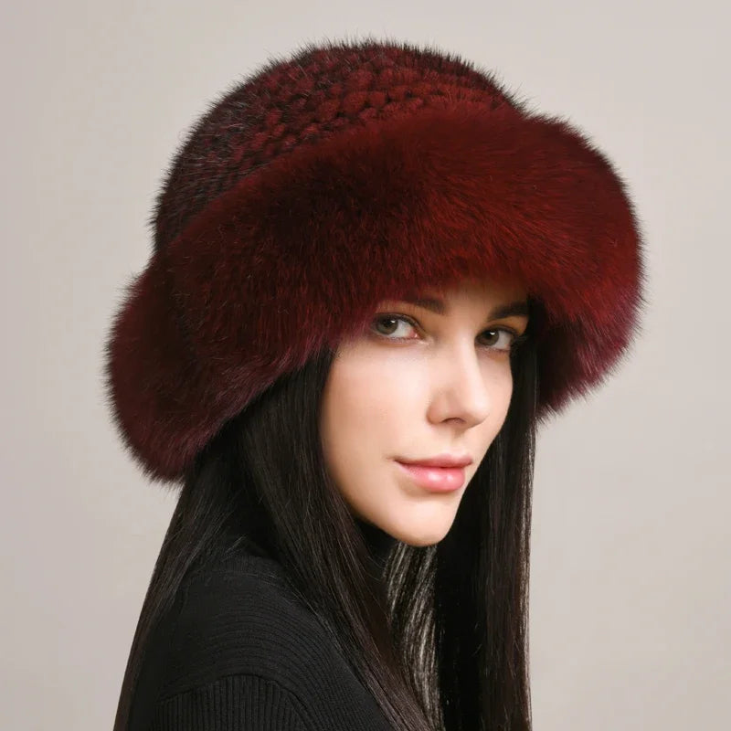 Novaine Classic Mink Fur Winter Hat — Insulated Lining - Desfino