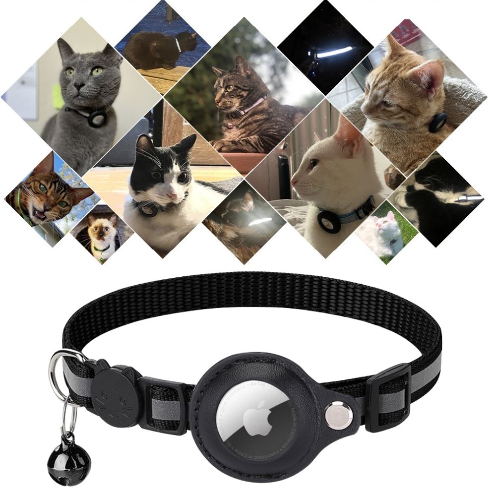 Collier réfléchissant pour chat à ouverture rapide - support réglable pour traceur GPS - Desfino