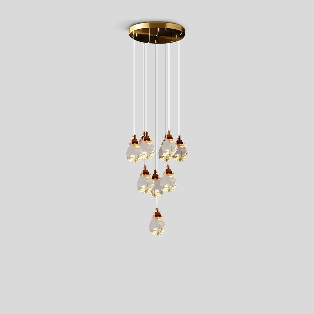 Rock Crystal Rain Chandelier for Living Room | Desfino