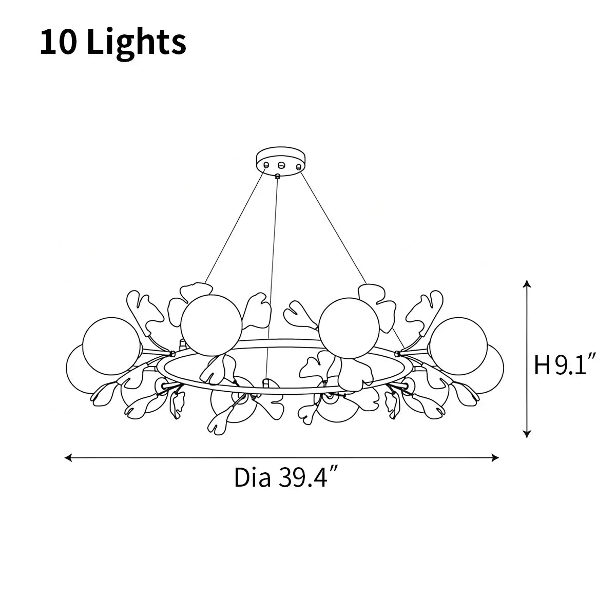 Evander Ginkgo Chandelier for Dining Area | Desfino