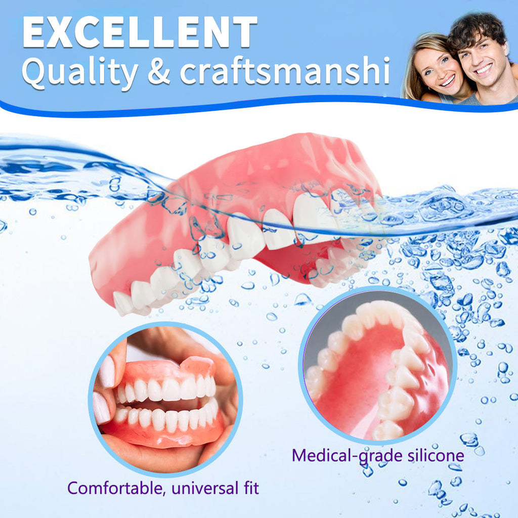Prótesis dentales completas personalizadas LumaDent — Marfil y blanco, ajuste personalizado - Desfino