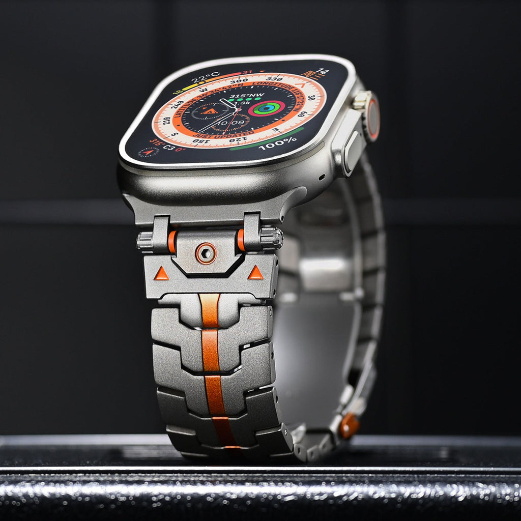 Kovový řemínek AurumForge pro Apple Watch — Bezpečná přezka, propracované články