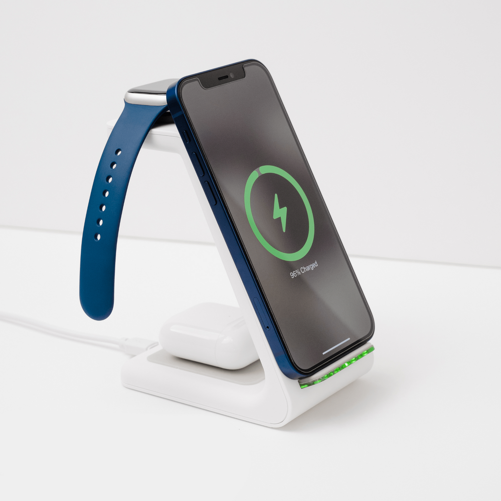 NexaDock 3-in-1 Fast Wireless Charger for Phone, Watch & Earbuds | Desfino