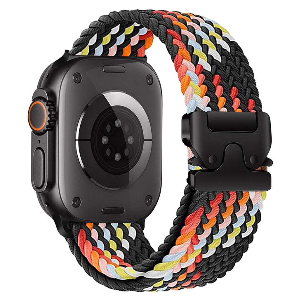 Flätad nylonrem för Apple Watch — fallskärmsspänne, passar handleder på 5–9.5 tum - Desfino