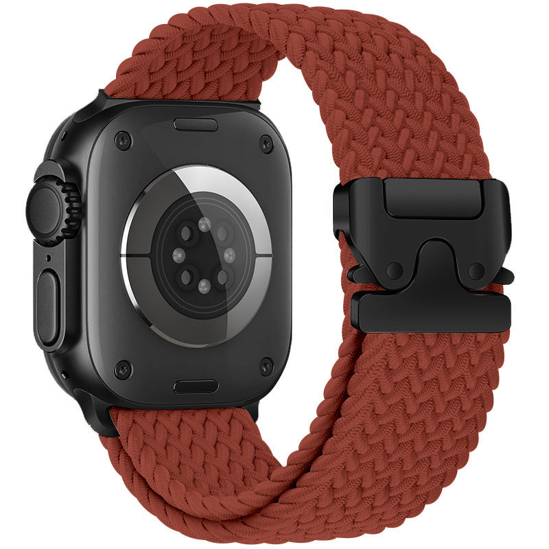 Flätad nylonrem för Apple Watch — fallskärmsspänne, passar handleder på 5–9.5 tum - Desfino