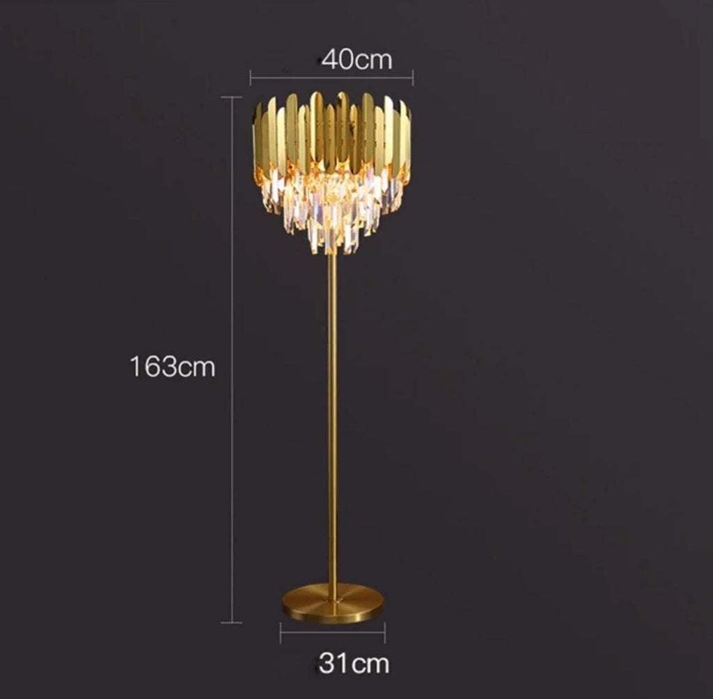Lampe sur pied et de table LED en cristal Elyra — 3 sources lumineuses - Desfino