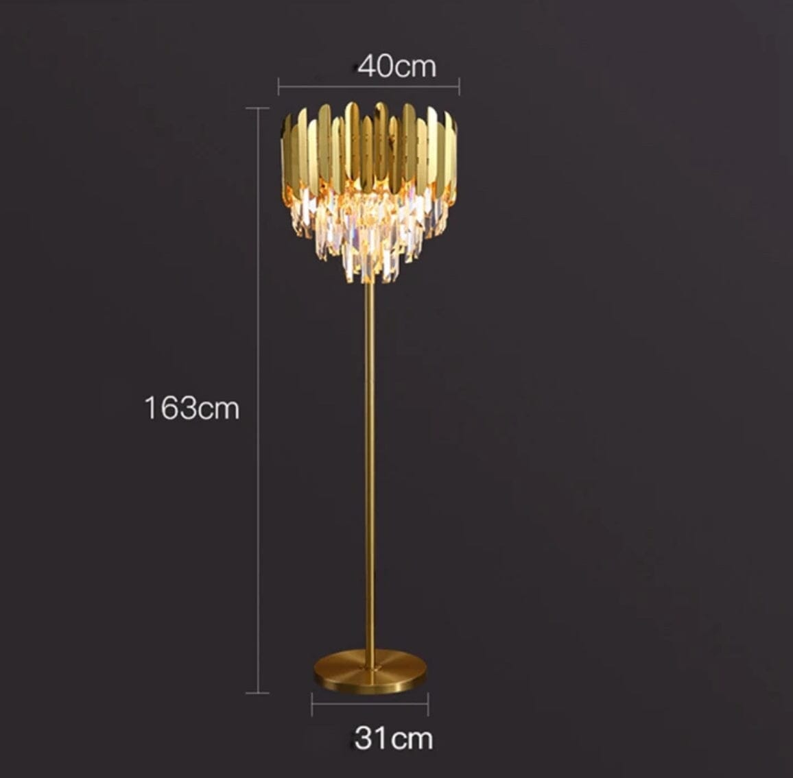 Lampe sur pied et de table LED en cristal Elyra — 3 sources lumineuses - Desfino