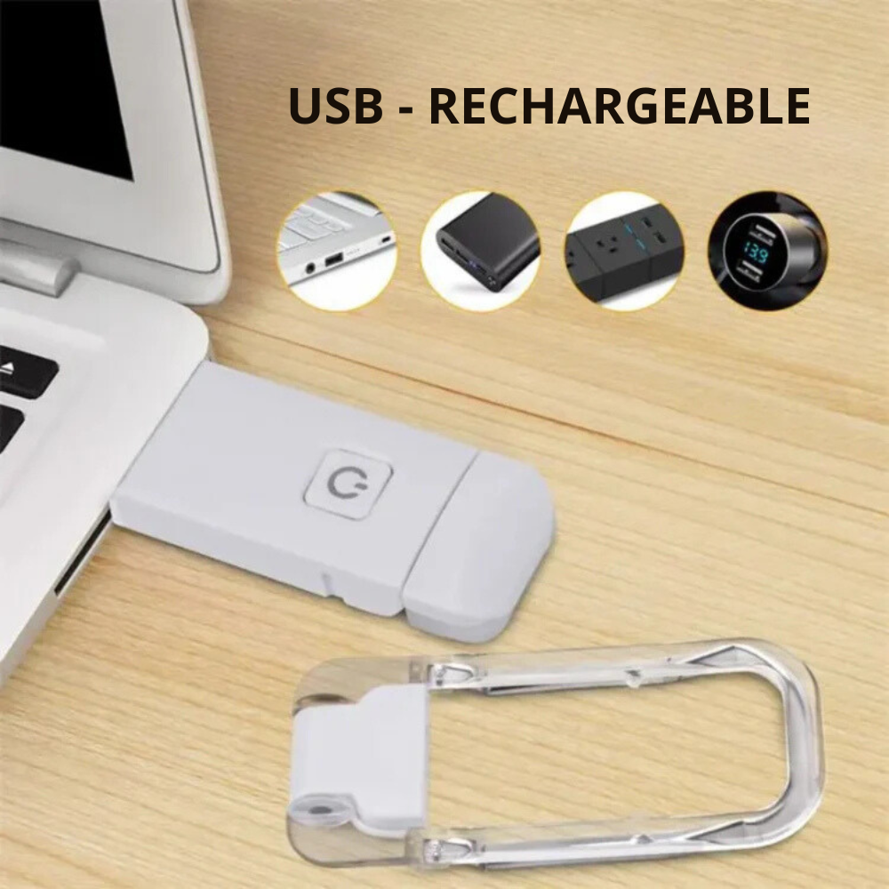 LumaLeaf per USB aufladbare LED-Buchleuchte mit Clip, verstellbar - Desfino