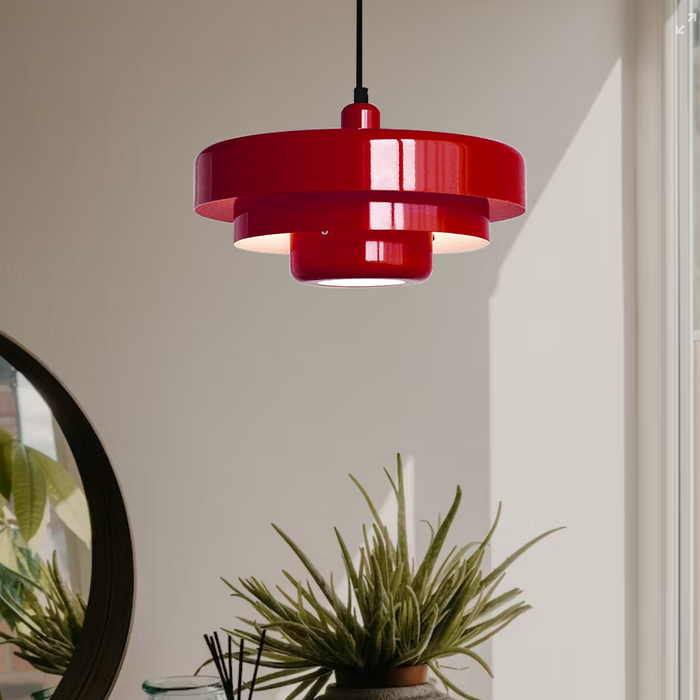 Justerbar Bauhaus LED-pendellampa — svart, guld och grön | Desfino